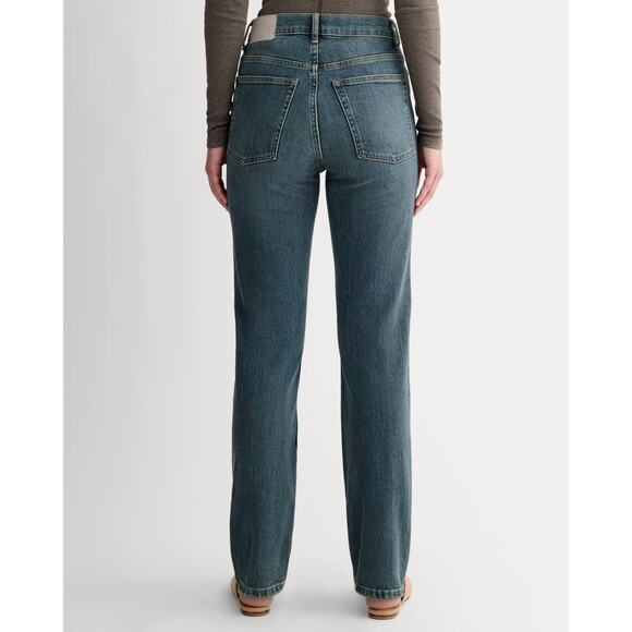 NWT Everlane The Way-High Straight Leg Slim Jean In Medium Indigo Blue 28 Short - Picture 2 of 11